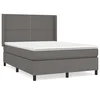 Vidaxl Box spring postelja z vzmetnico siva 140x190 cm umetno usnje