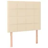 Vidaxl Vzglavje postelje kremne barve 80x5x118/128 cm blago