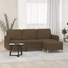 vidaXL Trosed s stolčkom za noge rjav 180 cm blago