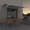 Tenda na ručno uvlačenje s LED svjetlima 500x350 cm krem