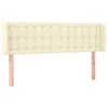 Vidaxl Vzglavje z ušesi krem 147x16x78/88 cm umetno usnje