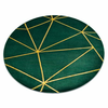 eoshop Koberec okrogel EMERALD exclusive 1013 glamur, eleganten geometrijski steklenica zelena/zlata ( - Velikost: krog 160 cm)