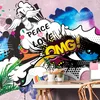 Samolepilna tapeta modro graffiti oko - 147x99