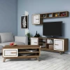 Hanah Home Set nameštaja za dnevnu sobu Ayla, 4 komada, Orah-beli