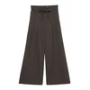 VERO MODA Hlače z naborki VMBestie temno rjava