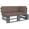Kutna vrtna sofa od paleta od sivo impregnirane borovine