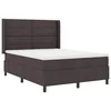 Vidaxl LED Box Spring Postelja Temno rjava 140 x 200 cm blago