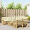 Setovi sofa s jastukom 9 pcs Bijela i krem Čvrsto drvo akacije