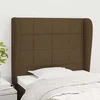 Vzglavje z ušesi temno rjavo 83x23x118/128 cm blago