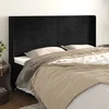 Vidaxl Vzglavje z ušesi črn 203x16x118/128 cm žamet