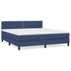 Vidaxl Box spring postelja z vzmetnico modra 180x200 cm blago