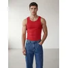 ARMIE Majica The Peter Muscle-Fit Ribbed Tanktop - Red rdeča