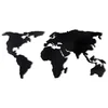 Wallity Zidna dekoracija World Map Silhouette, 60x120cm, Crna