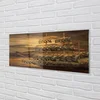 tulup.si Slika na steklu Ladja na morju oblaki 140x70 cm 2 obešalnika