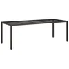 Vidaxl Vrtna miza Rjava 250 x 100 x 75 cm poli ratan