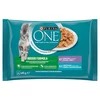 PURINA ONE INDOOR s tuno in stročjim fižolom v soku in s teletino in korenjem v soku 4 x 85 g