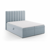 Svetlo modra boxspring postelja s prostorom za shranjevanje 160x200 cm Gina – Milo Casa
