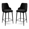 Hanah Home Set 2 barske stolice Crni