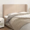 Uzglavlje s ušima boja cappuccina 203x23x118/128cm umjetna koža