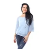 Šifon bluza s cvetlično vezenino