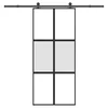 Klizna vrata s priborom 90 x 205 cm kaljeno staklo i aluminij