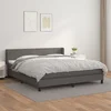 Krevet s oprugama i madracem sivi 160x200 cm od umjetne kože