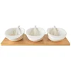 shumee Skledice za prigrizke z žličkami, beli porcelan, na pladnju, WHITELINE, 32 cm, 7 kosov.