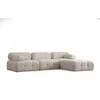 Atelier del Sofa L1 O1 1R Pouffe Doblo Ugaona garnitura, 3 Sedišta, Krem