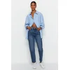 Trendyol Dark Blue High Waist Mom Jeans