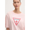 Bombažna kratka majica Guess Jeans ženska, roza barva, W4YI76 K8HM0