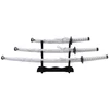 Meč KATANA set WAKIZASHI-TANTO - 3 kom na stojalu WHITE