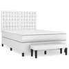 Vidaxl Box spring postelja z vzmetnico bel 140x190 cm umetno usnje