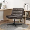 Vidaxl Vrtilni stol Rjav Umetna usnje Srednji Ergonomski Vrtilni stol