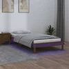 LED okvir kreveta boja meda 90 x 190 cm mali od masivnog drva