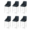 HANAH HOME Set 6 barskih stolica Enox Anthracite White