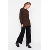 Trendyol Black Knitted Pattern Sweater-Pants Knitwear Set