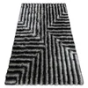 eoshop Moderna preproga FLIM 010-B3 shaggy, labirint - Strukturna črna/siva ( - Velikost: 160x220 cm)