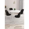Hanah Home trpezarijski set Kea, sto i 4 stolice, bela ploča, crna tkanina Babyface