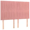 Vidaxl Vzglavje postelje roza 144x5x118/128 cm žamet