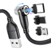 Magnetni polnilni kabel 3v1 (Micro/USB-C/Lightning) 1m