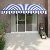 Tenda na uvlačenje plavo-bijela 3,5 x 2,5 m tkanina i aluminij