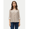 VERO MODA Bluza Bumpy svetlo rjava / bela