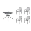 eoshop Kovinski vrtni set Eoshop 19: miza + 4 zložljivi stoli (stogljivi)