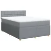 Vidaxl Box spring postelja z vzmetnico svetlo siva 160x200 cm žamet