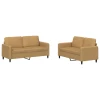 2-dijelni set sofa smeđi baršunasti