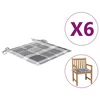 Jastuci za vrtne stolice 6 kom sivi karirani 50x50x4 cm tkanina