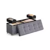 Songmics Shranjevalna klop 38x110x40 cm siva