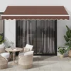 Tenda na ručno uvlačenje s LED smeđa 350 x 250 cm