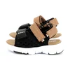 BOSS za fante. J52159 Sandali s prekrižanimi trakovi črni (19), Ravna stran, Velcro, Priložnostno, otroška moda