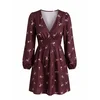 Cupshe Poletna obleka Floral bordo